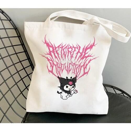 Harajuku Kawaii Y2k Cartoons Anime Bags Shopping Bag Canvas Shopper Bag Reusable Tote Bag Handbags Shoulder Bags Collapsible