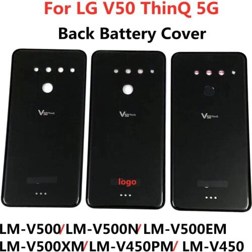 Glass Battery Cover For LG v50 ThinQ 5G V50 Dual Screen Phone Housing Case Rear Back Door Panel Chassis Camera Lens Fingerprint