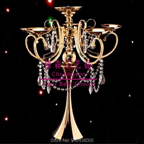 Glass Candleholder Gold Candlestick Restaurant Decorations Vase Ornaments Wedding Decoration Table Centerpiece Candle Holder