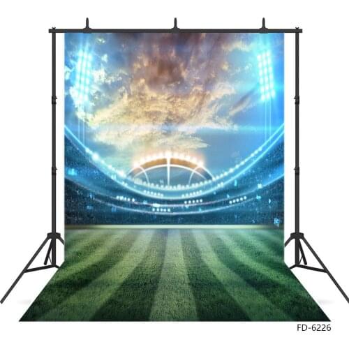Football Field Spectator Seats Light Photography Backdrop Custom Backgrounds Photo Studio for Children Baby Sport Photoshoot