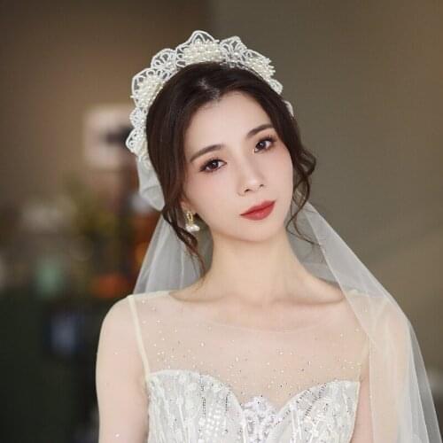 Bride Round Hand Beaded Tiara Tiaras Integral Tiaras Headband Wedding Hair Accessories Super Fairy Wedding Dress Accessories