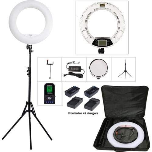 LED Ring light Remote control Ring Lamp LED Lamp Photography Beauty salon nail Makeup selfie Lighting + stand+bag + battery