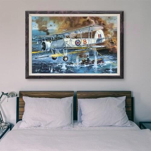 T084 War Plane Flight Operations Retro Classic Painting 60 Custom Silk Poster Home Deco Wall Art Christmas Gift