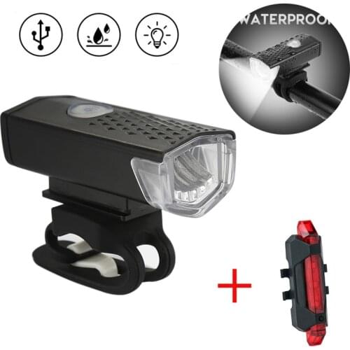 Bicycle Flashlight Taillight Safety Warning Lamp MTB Light USB Rechargeable Night Cycling Light Outdoor Ridding Bike Accessories