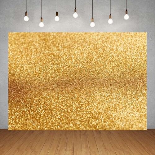 Golden Glitters Birthday Party Banner Custom Name Photography Backgrounds Viny Backdrop Photo Studio Children Wedding Photocall