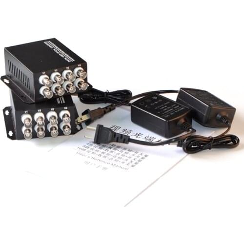 2 Pieces/lot 1Pair 8 Channel Video Audio Data Fiber Optic Media Converter Transmitter & Receiver FC Port