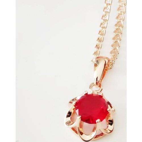 Women Pendants New Cute Women Jewelry 585 Rose Gold Color Jewelry Luxury Flower Shape Purple Cubic Zircon Necklace Pendants