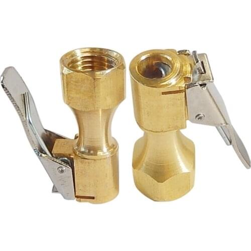 1Pcs 12mm Car Auto Brass Tyre Wheel Tire Air Chuck Inflator Pump Valve Clip Clamp Connector Adapter Car Accessories