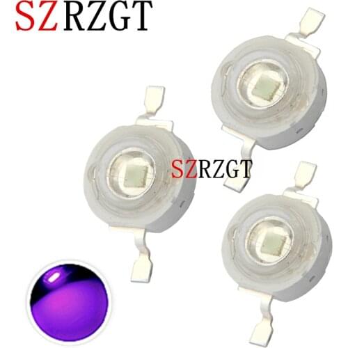 10 pcs High Power Led Chip 3W Purple Ultraviolet (UV 365nm -420nm DC 3V-3.2V / 3 Watt) SMD COB Light Emitter Components