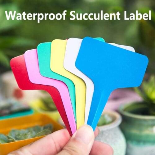 100PCS T Type Plant Markers Colorful Waterproof Plant Tags Nursery Garden Labels for Plant Pot Vegetable Seedling Tray