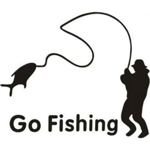 14cm*11cm GO FISHING Funny Vinyl Decal Sticker Car Stickers Window