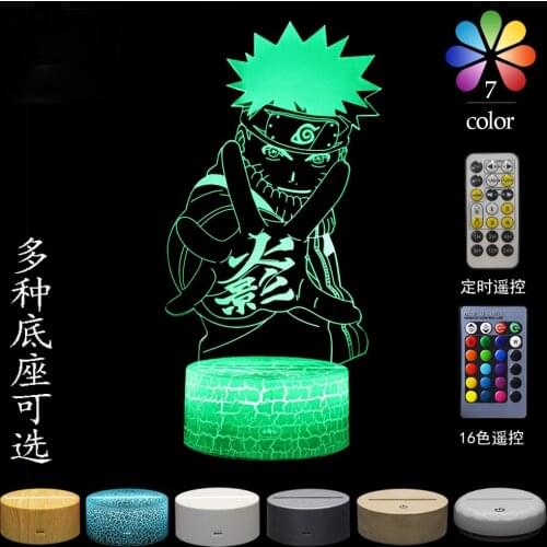 TAKARA TOMY Naruto Uzumaki Naruto Modeling Light 3D Night Light Christmas Birthday Gift Childrens Toy 7/16 Color Night Light