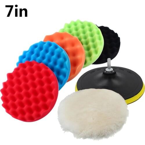 5 pcs Polishing Sponge Waxing Buffing Pad1pcs Woolen Buffer Adhesive Backer Pad fit for In Pneumatic Electric Polishing Machine