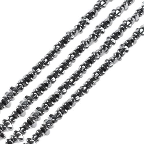 AAA Black Hematite Irregular Gravel beads Natural Stone beads 4*8mm 4*10mm 108/157Pcs Jewelry accessories bracelet making DIY