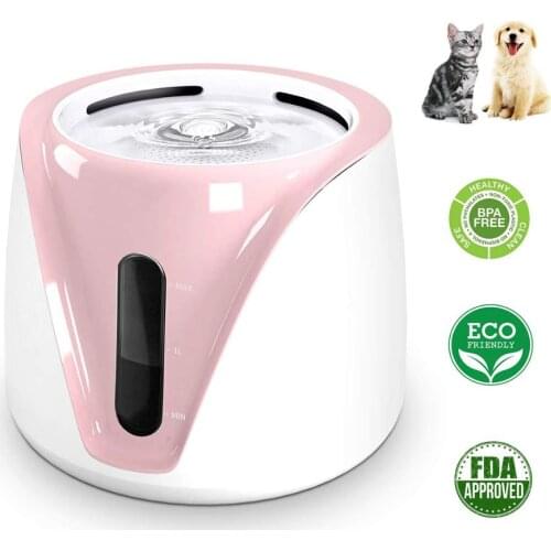 Automatic Pet Cat Dog Water Fountain with LED Electric Dry Burning-Resistant Protection 2L Automatic Drinking Bowl for Dogs
