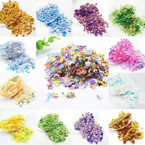 Glittery Sequin 10mm Flower Round Cup Five-finger Flower Loose Sequins Paillettes Sewing Accessories for Clothing DIY Crafts 20g