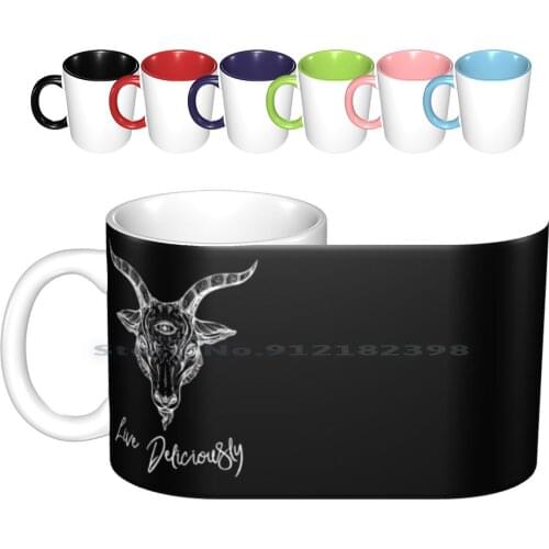Black Phillip The Goat-Live Deliciously Ceramic Mugs Coffee Cups Milk Tea Mug Black Phillip The Witch Movie Goat Live