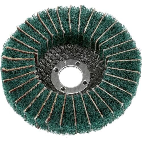 Green 4" Grit 180# Nylon Fiber Flap Polishing Grind Wheel Disc 100mmPolishing Grinding Wheel Disc for Angle Grinder