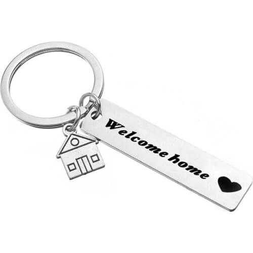 Welcome Home Keychain Housewarming Gift for New Homeowner House Keyring Moving in Key Chain New Home Owners Jewelry
