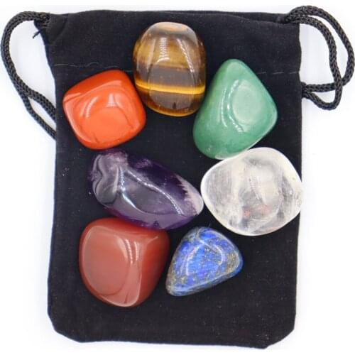 FYJS Unique Wholesale 7 Pcs Irregular Shape Many Colors Quartz Stone Pendant Healing Reiki Chakra Jewelry