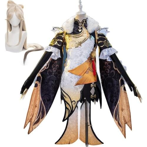 Game Genshin Impact Cosplay NINGGUANG Costume Halloween Party Dress For Women Girls Full Set