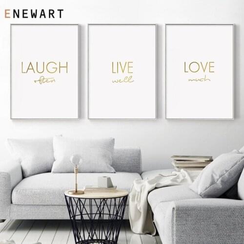 Laugh Live Love Canvas Poster Nordic Print Minimalist Simple Quotes Wall Art Painting Scandinavian Decor Picture Romantic