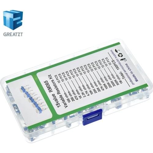 150pcs RM065 Trimmer Potentiometer Kit 100/220/470/1K/3.3K/4.7K/10K/20K/30K/47K/100K/200K/300K/500K/1M ohm RM-065 Potentiometer
