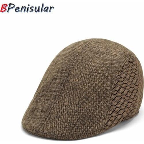 2018 Summer Unisex Sun Breathable Hat for Men Women Fashion Flat Caps Black Cabbie Hats Golf Driving Newsboy Beret Cap Patchwork