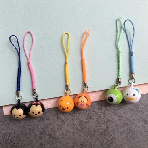 Cute Cartoon Jingle Bell Charms Necklace Pendant For Mobile Phone decoration 500pcs/lot