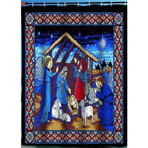 Carnation Home Fashions Silent Night Fabric Shower Curtain