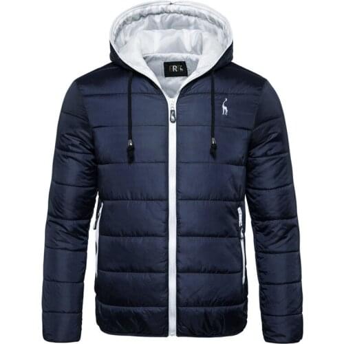 2020 Winter Mens Cotton Padded Jacket Coat Korean Style Casual Hooded Zipper Lightweight Jacket Wholesale Clothing Windbreaker