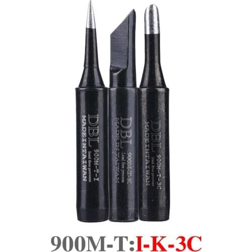 3 in 1 Lead Free Black Metal 900M-T Series Soldering Iron Tips 900M-T-K/I/3C Welding Head For Hakko Rework Soldering Station