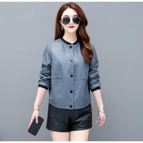 New Womens Leather Jacket 2021 Autumn Leather Coat Women Jackets Female Short Casual Fashion Lady Leather Clothing Outerwear