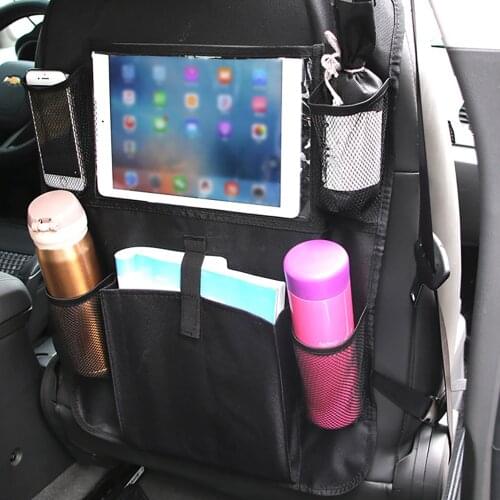 Car Seat Organizer Kick Mats Back Seat Protector Covers for Kids with Multi Pocket Storage Bag Holder for iPad Table