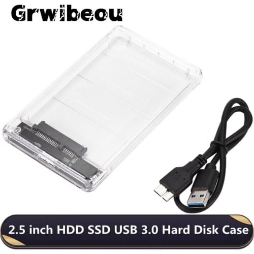 SATA III to USB 3.0 2.5 inch Transparent HDD SSD Case Hard Drive Disk Enclosure Support 2TB Mobile External HDD for Laptop PC