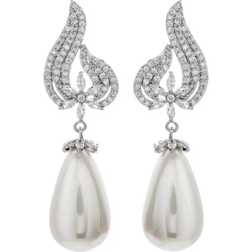 Luxurious and luxurious drop pearl zircon earrings Fashion classic jewelry gifts for women/girls at all events ER-252