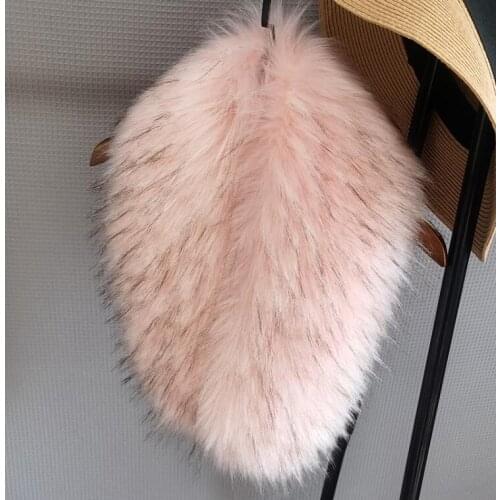 Autumn and winter womens faux fox fur hooded collar raccoon fur thermal muffler scarf cap thicken warm fur scarf 95cm