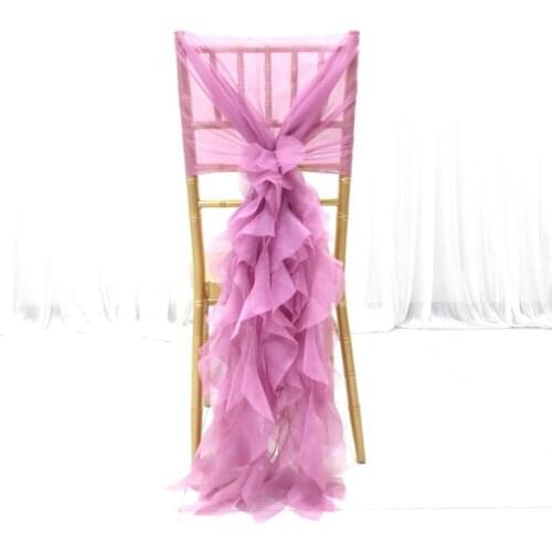 Upscale White Ivory Pink Chiffon Chair Covers Sash Bow for Weddings Banquet Event Decorations Supplies Free Shipping 100pcs SN