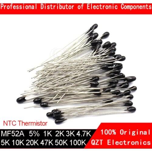 10pcs MF52A MF52 B 3950 NTC Thermistor Thermal Resistor 5% 1K 2K 3K 4.7K 5K 10K 20K 47K 50K 100K