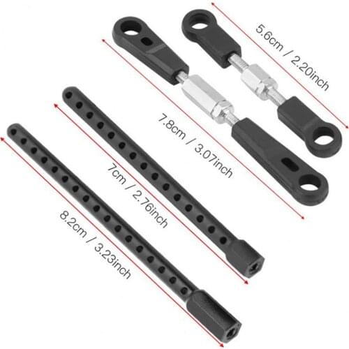 Universal Metal Steering Rod Car Shell Column Body Mounts Set for 1/10 HSP 02012 94122 94123 RC Car Parts