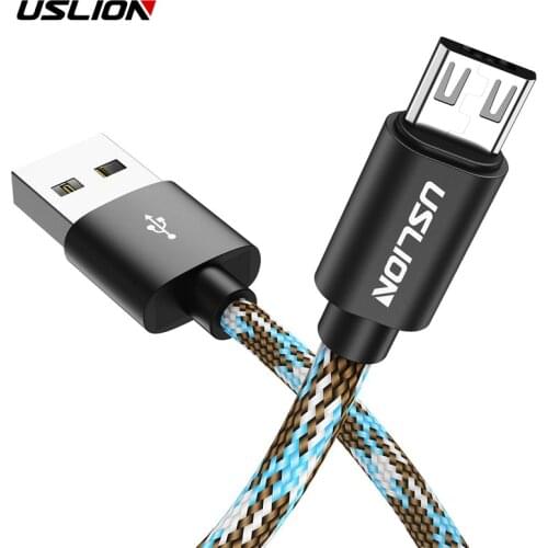 USLION Type C USB Android Mobile Phone Charging Cable For Xiaomi Redmi Cable 3A Fast Charging Cable for Samsung 2M Data Cable