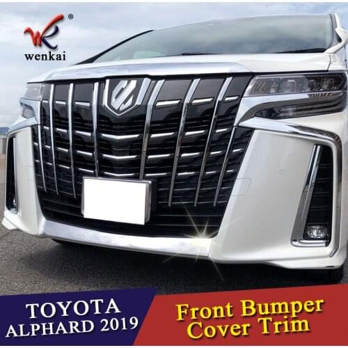 Exterior Accessories For Toyota Alphard AH30 2018 2019 Sport Edition Front Head Bumper Cover Trim Styling Stainless Steel