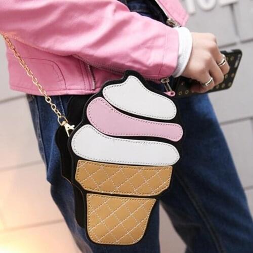Funny Ice Cream Cake Bag Small Crossbody Bags For Women Handbags Cute Purse Chain Messenger Bag Small Party Shoulder Bag