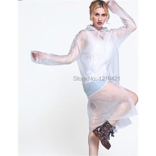 1pcs New Lovely adult outdoor raincoat long dress Dust coat type transparent poncho than one-off