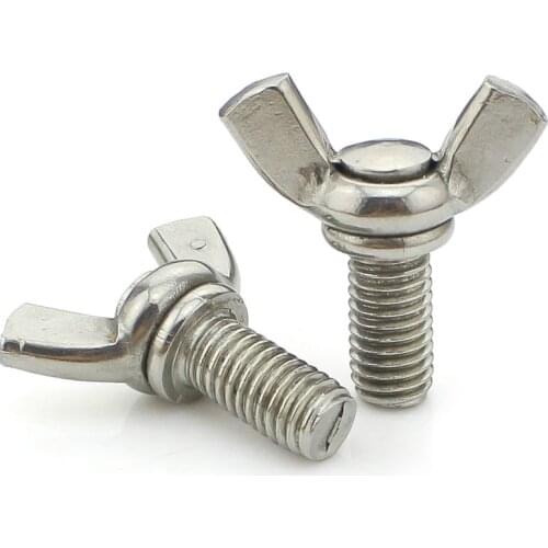 2PCS 304 Stainless Steel Ingot Butterfly Wing Bolt Screws Screw M6 * 35