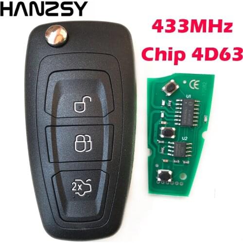 3 Buttons 433MHz Remote Key For Ford Focus Fiesta 2013 with 4D63 Chip HU101 Blade Car Flip Folding key
