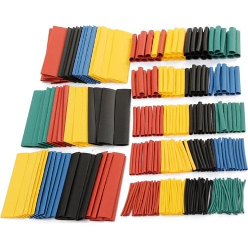 328Pcs 8 Sizes Multi Color Polyolefin 2:1 Halogen-Free Heat Shrink Tubing Tube Assortment Sleeving Wrap Tubes