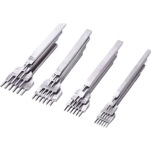 4pcs/set 3/4/5/6mm Hand-stitched space Stitching Punch Tool for Leather Craft Tools Hole Punches Lacing Stitching Tool for DIY