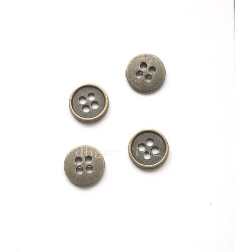50 100 200 Pcs 13mm 1/2" Metal Sewing Button 4 Hole Sew Round Sewing Coat Suit Clothes T shirt