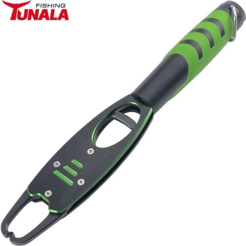 TUNALA Aluminium Fish Lip Grip with 18kg Weight Scale Rotating Comfort Rubber Handle Portable Fishing Tackle Tool Equipment